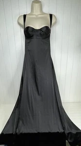 Victoria's Secret schwarzes tailliertes Schlupfkleid Medium Bügelschlitze Gold Label neu aus altem Lagerbestand - Bild 1 von 7