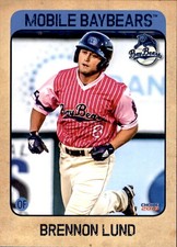2018 Mobile BayBears Choice #12 Brennon Lund South Jordan Utah UT Baseball Card