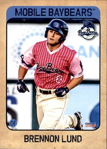 2018 Mobile BayBears Choice #12 Brennon Lund South Jordan Utah UT Baseball Card