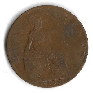 1905 UK Great Britain Half Penny World Coin - Mintage 10,124,800 - KM# 793 - Picture 1 of 2