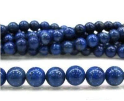 Smooth 8mm Egyptian Blue Lapis Lazuli Gemstone Round Loose Beads 15" Strand - Image 1 of 4