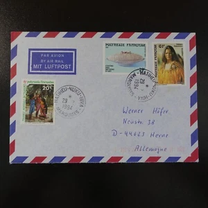 POLYNÉSIE FRANÇAISE N°324/333 + N°441 sur LETTRE oblitéré CaD HATIHEU NUKU HIVA - Imagen 1 de 2