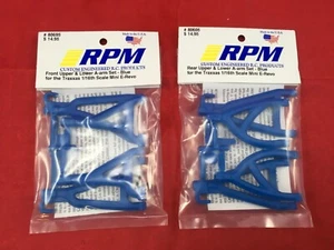 RPM TRAXXAS 1/16 E-REVO mini BLUE Front + Rear SUSPENSION A-ARMS vxl XL2.5 - Picture 1 of 1