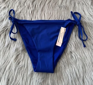 Victorias Secret Nwt 54M6 Blue Side Tie Cheeky Swim Bikini Bottom Medium M - Picture 1 of 2