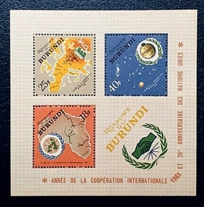 SELLOS TEMA ASTRO BURUNDI 1965 HB 9 Nuevos - Picture 1 of 1