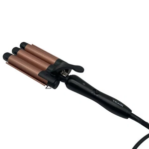 TEMPO DI SALDI Welleneisen Glätteisen mit 3 Zacken braun wave curls - Bild 1 von 5
