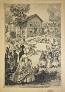 Chicago’s First School House : William Mark Young : 1925 :  Art Print - Picture 1 of 2