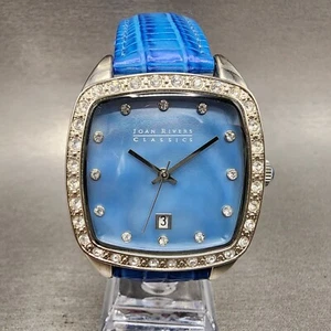 Joan Rivers Classic Watch Women 38mm MOP Silver Tone Rectange Crystal Bezel Runs - Picture 1 of 11