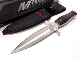MTech Wood Handles Double Edged Full Tang Dagger Throwing Boot Fixed Blade Knife - Picture 1 of 4