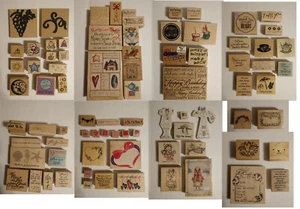 Lotes de estampillas artesanales de goma borde de madera borde de Navidad Pascua San Valentín ELIGE - Imagen 1 de 31