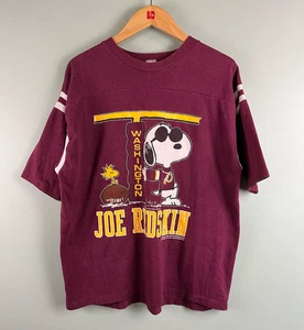 Vintage Snoopy Joe Redskin Washington Football T-Shirt Burgundy Red Size Large - Bild 1 von 8
