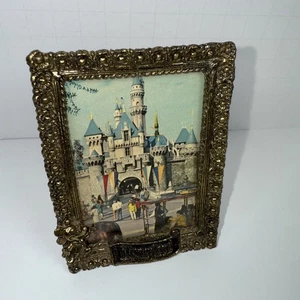 RARO ~ Cornice vintage Disneyland Walt Disney Productions Topolino in ottone - Foto 1 di 6