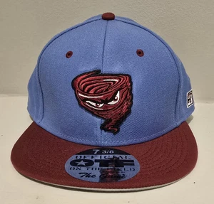 Tulsa Drillers Fitted Hat The Game 7 3/8  Baseball Cap Blue Rare Cap Red Tornado - Picture 1 of 11