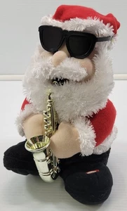 *B) 2007 Musical Animated Plush Saxophone Christmas Santa Claus Decoration - Picture 1 of 11