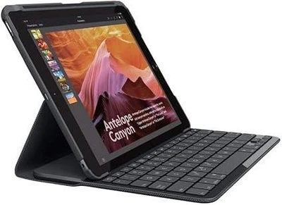Logitech Slim Folio iPad 5th/6th Gen 9.7 " Case with Detachable UK Keyboard - Image 1 of 4