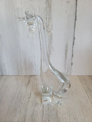 Figura coleccionable pesada jirafa de vidrio abstracto vintage animal de zoológico Foto 1 de 4