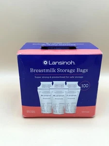 Lansinoh Breastmilk Storage Bags, 100 Count, Easy to Use Breast Milk Storage Bag - Picture 1 of 7