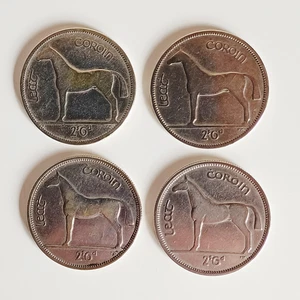 4 x Irland Silber - 1/2 Crown 1928, 1930, 1939 - 750 Ag - Pferd Harfe - 55,01 g - Bild 1 von 4