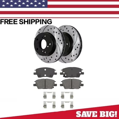 Rotores de freno de disco perforados delanteros + pastillas de freno para Chevy Cruze Volt 2016 2017 2019 Foto 1 de 2