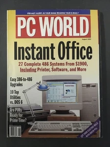 PC World AUG 1993 - Back Issue COMPUTER Magazine - Instant Office 486 Systems - Picture 1 of 1