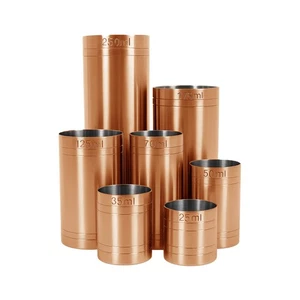 Copper Plated Thimble Bar Measures 7 Piece Set CE Marked | Spirit Wine Measure - Picture 1 of 9