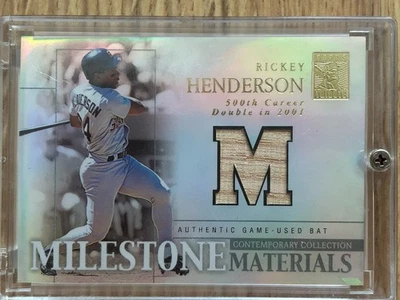 2003 Topps Tribute - Milestone Materials Rickey Henderson Game Used Bat - Image 1 of 2