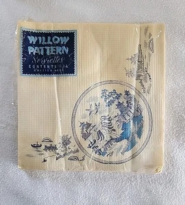 Raro tovagliolo di carta da pranzo vintage stile salice blu difficile da trovare 7"x7" - Foto 1 di 2