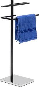 Porta Asciugamani Cromato, Da Terra, 2 Braccia, Hxlxp: 82X44X28 Cm, Portasciugam - Foto 1 di 12