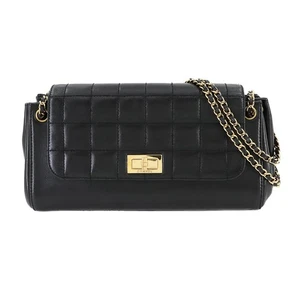 CHANEL Chocolate Bar 2.55 Chain Schultertasche Leder Schwarz Handtasche 90282869 - Bild 1 von 11