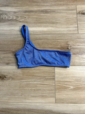 Triangl Blue One-Shoulder Glitter Swim Top Size XXS - Image 1 of 4