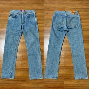 Supreme Distressed Loose Fit Selvedge Regular Rigid Jean Stone Washed Indigo 30 - Picture 1 of 10