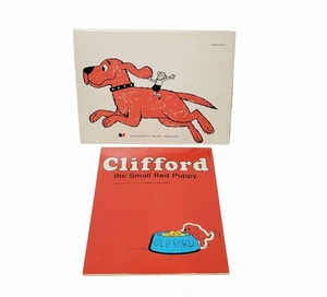 2 Clifford Big Red Dog Gets a Job By Norman Bridwell 1965 & Small Red Puppy 1972 - Picture 1 of 5