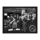 People Filling Large Car Berlin Vintage Photograph Framed Wall Art Print 18X24