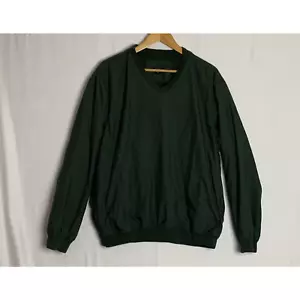 IZOD Golf Windbreaker Men's Green Pullover Jacket Medium Zip Pockets - Picture 1 of 8