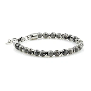 Jaspis Armband Bracelet Perlenarmband 6mm Karabiner Damen Herren - Picture 1 of 2