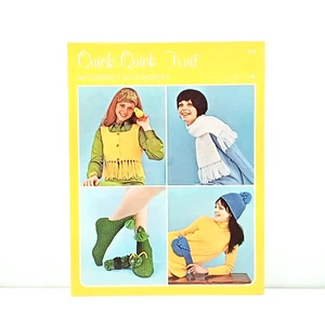 Quick Quick Knit Pattern Booklet Beginner 1973 Creative Designs Unlimited - Picture 1 of 2