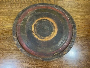 Antique African PRIMITIVE Wood Shield Plate w Original Paint Folk Art #21 - Picture 1 of 5