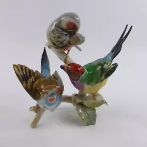 Hutschenreuther Porzellan Figurengruppe Drei Vögel auf Ast - Bild 1 von 22