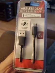 Wireless Gear Micro-USB 6FT Sync And Charge Cable Model G0646 - Picture 1 of 1