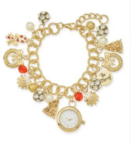 PULSERA DE NAVIDAD Charter Club Holiday Lane, Gold Merry, Silver Snowflake Foto 1 de 1