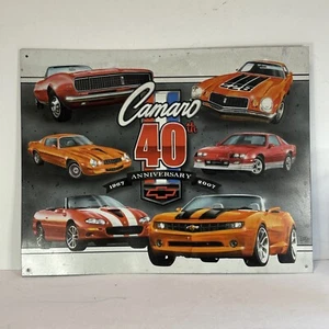 Vintage Chevy Camaro 40th Anniversary 12x16 Tin Sign Advertising - Picture 1 of 5