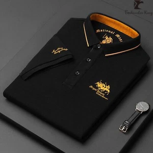 Herren Kurzarm Poloshirt bestickt Elegantes Sporthemd Luxus - Bild 1 von 18