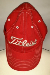 Titleist Men's Red Cap Hat KRUEGER 100% Cotton Adjustable OSFM - Picture 1 of 4