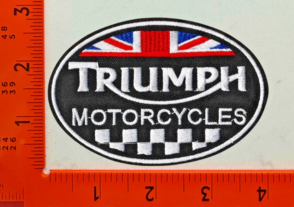 Triumph Motorcycles Patch – Embroidered Iron-On Sew-On Badge for Biker Jackets - Image 1 of 1