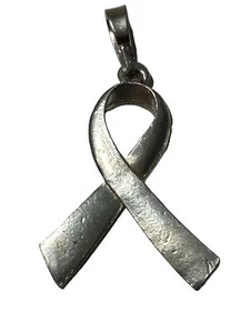 Inspirational Ribbon Style Pendant Charm Cancer Awareness Silver Pewter - Picture 1 of 6