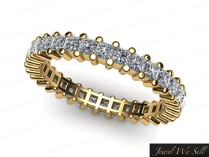 1.75 Ct Princess Cut Diamond Shared Prong Wedding Eternity Band Ring 14k F VS2 - Picture 1 of 3