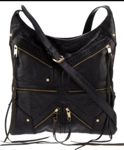 Rebecca Minkoff Women's Black Love Letters Tri Zip Bag - Picture 1 of 4