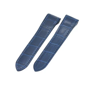 20mm Navy Blue Leather Watch Strap For Cartier Santos - Picture 1 of 6