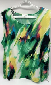 Calvin Klein Multicolored Printed Sleeveless Blouse Size XL - Picture 1 of 5