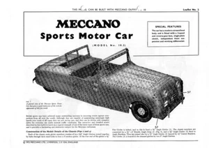 Meccano Model Plan 10.2 Sports Car - Picture 1 of 1